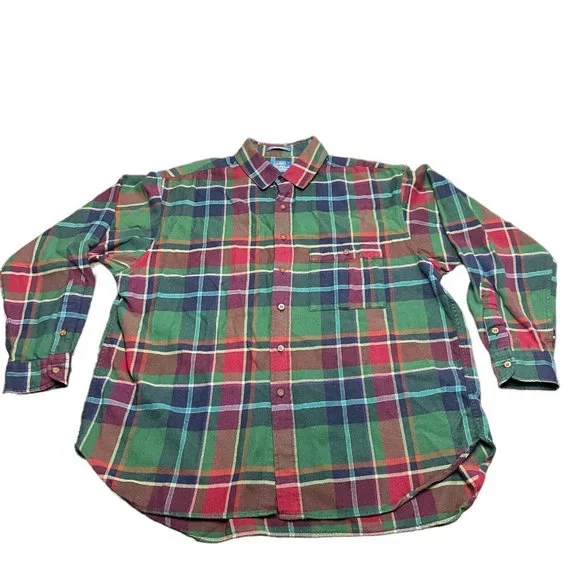 LOBO Pendleton Mens Flannel Shirt XL Long Sleeve Plaid Button Up Cotton Wool - Picture 2 of 5